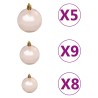 Arbre de Noël artificiel pré-éclairé et boules blanc 150 cm PVC 558033558033