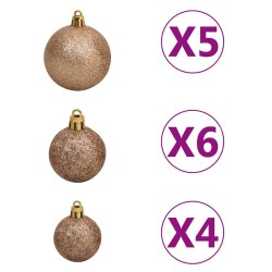 Arbre de Noël artificiel pré-éclairé et boules blanc 120 cm PVC 558034558034