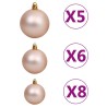 Arbre de Noël artificiel pré-éclairé et boules blanc 120 cm PVC 558034558034