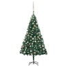 Arbre de Noël artificiel pré-éclairé et boules vert 120 cm PVC 558035558035