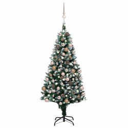 Arbre de Noël artificiel avec LED/boules pommes de pin 180cm 558036558036