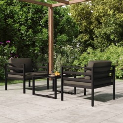 Salon de jardin 3 pcs avec coussins Aluminium Anthracite 558067558067