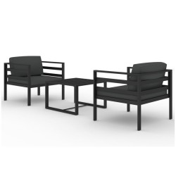 Salon de jardin 3 pcs avec coussins Aluminium Anthracite 558067558067