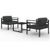 Salon de jardin 3 pcs avec coussins Aluminium Anthracite 558067558067