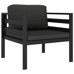 Salon de jardin 3 pcs avec coussins Aluminium Anthracite 558067558067
