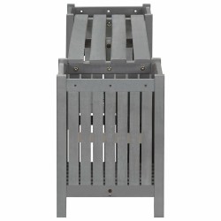 Banc de jardin avec 2 jardinières 150 cm bois d'acacia gris 558075558075