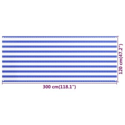Écran de balcon Bleu et blanc 120x300 cm PEHD 558085558085