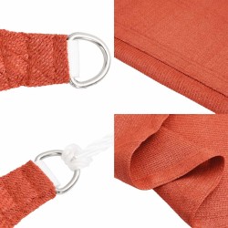 Voile d'ombrage 160 g/m² triangulaire terre cuite 5x5x5 m PEHD 558089558089