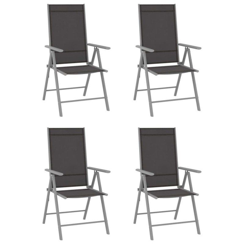 Chaises de jardin pliables lot de 4 Textilène Noir 558098558098
