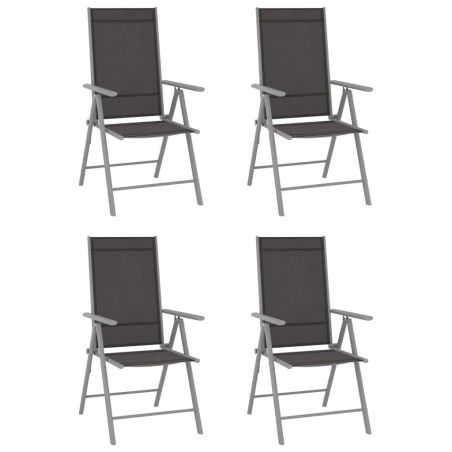 Chaises de jardin pliables lot de 4 Textilène Noir 558098558098