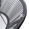 Table à manger de jardin Noir Ø70x74 cm Rotin et verre 558105558105