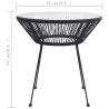 Table à manger de jardin Noir Ø70x74 cm Rotin et verre 558105558105