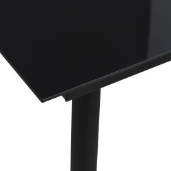 Table à dîner de jardin Noir 80x80x74 cm Acier et verre 558108558108