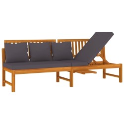 Lit de jour avec coussin gris 200x60x75 cm Bois d'acacia solide  558109558109
