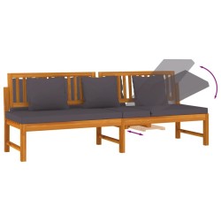 Lit de jour avec coussin gris 200x60x75 cm Bois d'acacia solide  558109558109
