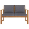 Banc de jardin 120cm et coussin gris foncé Bois solide d'acacia 558120558120