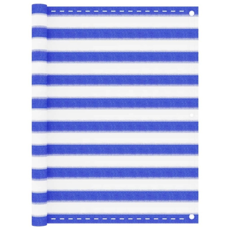Écran de balcon Bleu et blanc 120x500 cm PEHD 558125558125