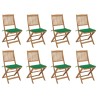 Chaises pliables d'extérieur et coussins lot de 8 Bois d'acacia 558186558186