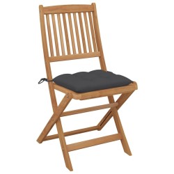 Chaises pliables d'extérieur et coussins lot de 8 Bois d'acacia 558188558188