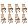 Chaises pliables d'extérieur et coussins lot de 8 Bois d'acacia 558192558192