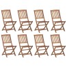 Chaises pliables d'extérieur et coussins lot de 8 Bois d'acacia 558193558193