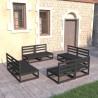 Salon de jardin 8 pcs noir bois de pin massif 558194558194