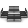 Salon de jardin 8 pcs noir bois de pin massif 558194558194