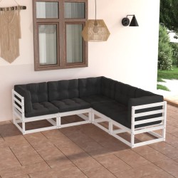Salon de jardin 5 pcs avec coussins Bois de pin massif 558195558195