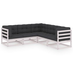 Salon de jardin 5 pcs avec coussins Bois de pin massif 558195558195