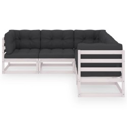 Salon de jardin 5 pcs avec coussins Bois de pin massif 558195558195