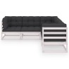 Salon de jardin 5 pcs avec coussins Bois de pin massif 558195558195