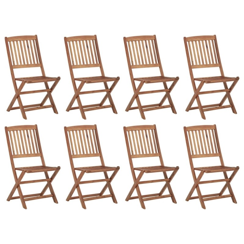 Chaises pliables d'extérieur 8 pcs Bois d'acacia solide 558196558196
