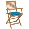 Chaises pliables d'extérieur et coussins lot de 8 Bois d'acacia 558197558197
