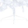 Demi-arbre de Noël artificiel pré-éclairé et boules blanc 150cm 558198558198