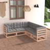 Salon de jardin 5 pcs avec coussins Bois de pin massif 558199558199