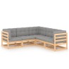Salon de jardin 5 pcs avec coussins Bois de pin massif 558199558199