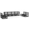 Salon de jardin 8 pcs noir bois de pin massif 558200558200