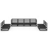 Salon de jardin 8 pcs noir bois de pin massif 558200558200