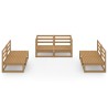 Salon de jardin 6 pcs marron miel bois de pin massif 558203558203
