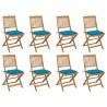 Chaises pliables d'extérieur et coussins lot de 8 Bois d'acacia 558206558206