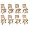 Chaises pliables d'extérieur et coussins lot de 8 Bois d'acacia 558207558207