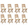 Chaises pliables d'extérieur et coussins lot de 8 Bois d'acacia 558208558208