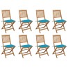Chaises pliables d'extérieur et coussins lot de 8 Bois d'acacia 558210558210
