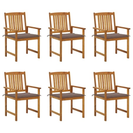 Chaises de jardin avec coussins lot de 6 Bois d'acacia massif 558212558212