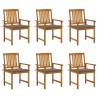 Chaises de jardin avec coussins lot de 6 Bois d'acacia massif 558212558212