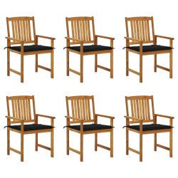 Chaises de jardin avec coussins lot de 6 Bois d'acacia massif 558219558219
