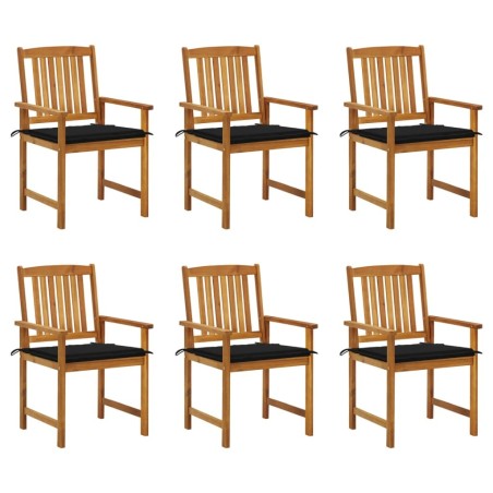 Chaises de jardin avec coussins lot de 6 Bois d'acacia massif 558219558219