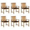 Chaises de jardin avec coussins lot de 6 Bois d'acacia massif 558219558219