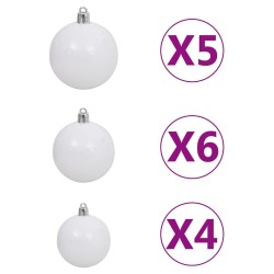 Arbre de Noël artificiel pré-éclairé et boules vert 120 cm PVC 558221558221