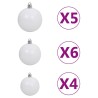 Arbre de Noël artificiel pré-éclairé et boules vert 120 cm PVC 558221558221